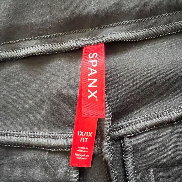 Spanx The Perfect Pant Size 1X Black Hi-Rise Flare Office Career Dress Pants - Picture 3 of 10